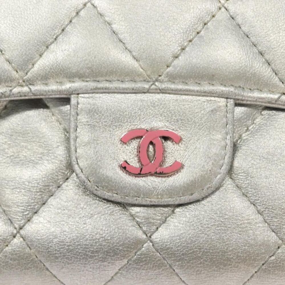 Chanel Classic Flap Silver Leather Wallet  (Pre-Owned) - Picture 15 of 16